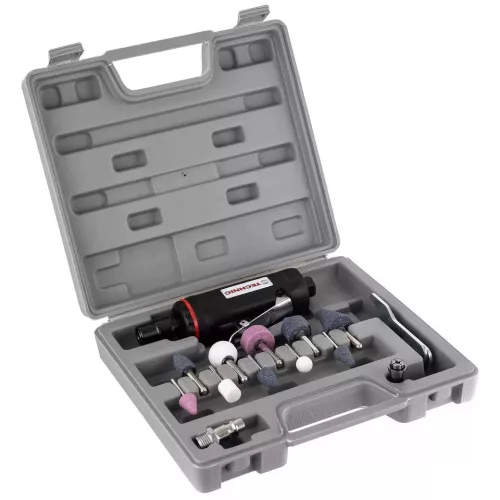Set Polizor Pneumatic Drept cu Accesorii, 6/3 mm