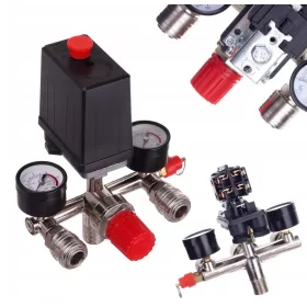 Presostat Compresor 230V cu Reductor și 2 Cuple Rapide