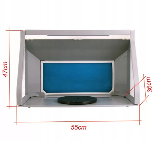 Cabină de Pictură Portabilă cu Iluminare LED, Ventilator Dublu și Platformă Rotativă