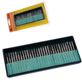 Set Burghie Diamantate 30 Bucăți, Tijă 3 mm