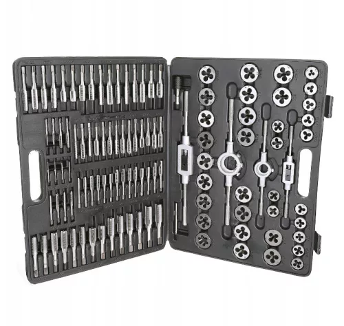 Kit Filetare Metrică 110 Piese, Oțel de Înaltă Rezistență M2-M18