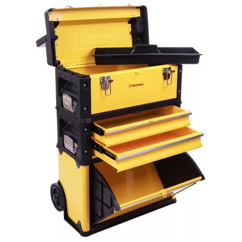Cărucior de Atelier cu Ladă Scule TC Technic, 3 Segmente, Robust
