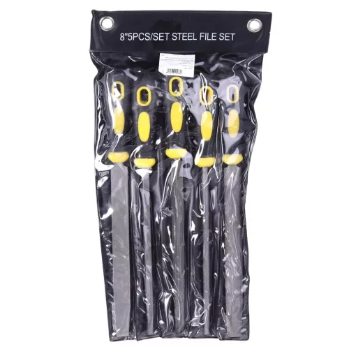 Set 5 Pile Manuale pentru Metale 200mm, Mâner Antialunecare