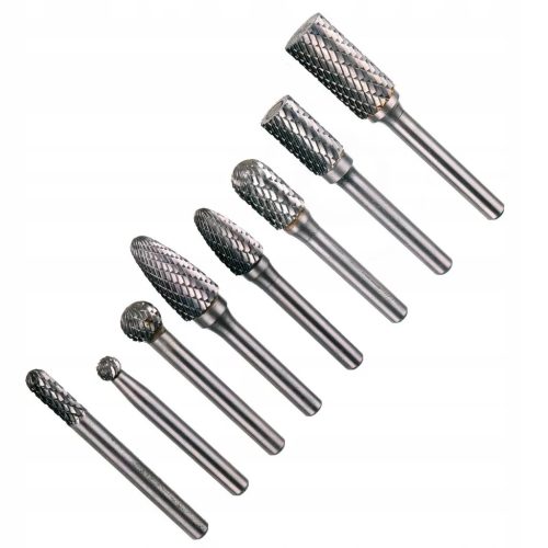 Set Freze Carbid ZOFT-10, 8 Piese, Ax 6mm, Prelucrare Metal