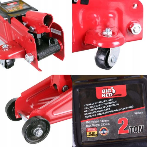 Cric Hidraulic Profesional BIG RED, Înălțime 130-350mm, Capacitate 2000 kg