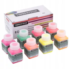   Set 8x30ml Vopsea Fluorescentă pe Bază de Apă pentru Aerograf Timbertech