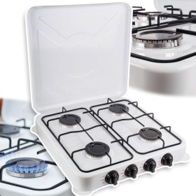 Aragaz portabil cu 4 arzătoare, 8.8 kW, aprindere piezo