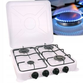 Aragaz portabil cu 4 arzătoare și aprindere piezo, 7,7 kW