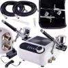 Compresor aerograf HS-A9K dublu piston cu 2 pistoale și reglaj presiune