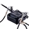Set Compresor Airbrush cu Două Aerografe și Funcție Auto Start-Stop