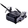 Set Compresor Airbrush cu Două Aerografe și Funcție Auto Start-Stop