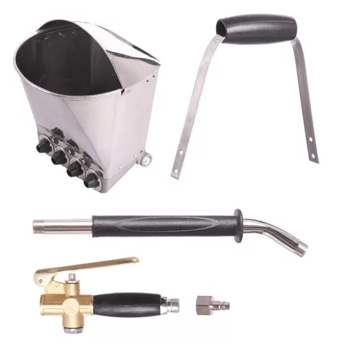 Pistol Pneumatic Tencuială cu 8 Duze, Găleată 4L, Presiune 6-9 Bar