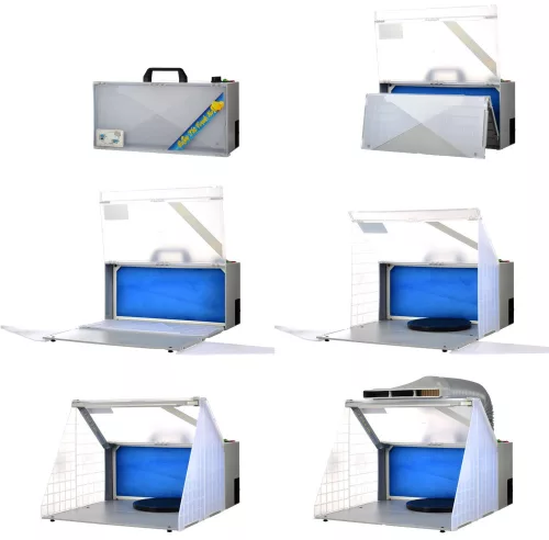 Cabină Vopsit Aerograf Portabilă LED HS-E420DCLBK